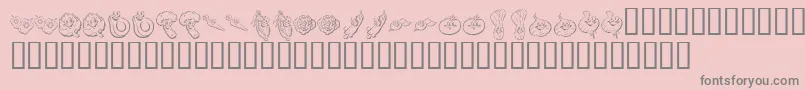 フォントKR Happy Veggies – ピンクの背景に灰色の文字