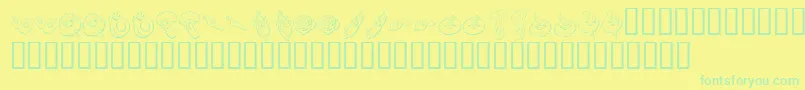 Fonte KR Happy Veggies – fontes verdes em um fundo amarelo