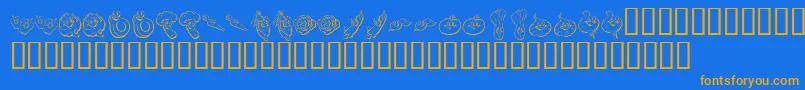 Saiba mais sobre a fonte KR Happy Veggies Fonte KR Happy Veggies – fontes laranjas em um fundo azul