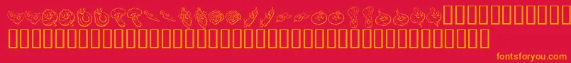KR Happy Veggies Font – Orange Fonts on Red Background