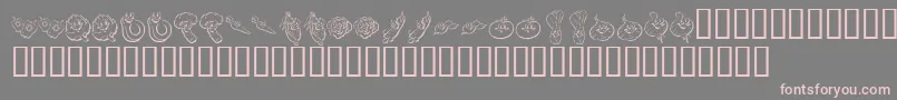 Weitere Informationen zur KR Happy Veggies-Schriftart KR Happy Veggies-Schriftart – Rosa Schriften auf grauem Hintergrund