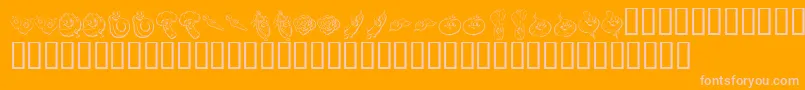 Czcionka KR Happy Veggies – różowe czcionki na pomarańczowym tle