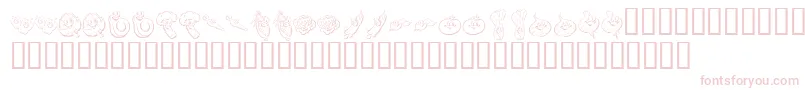 KR Happy Veggies-Schriftart – Rosa Schriften auf weißem Hintergrund