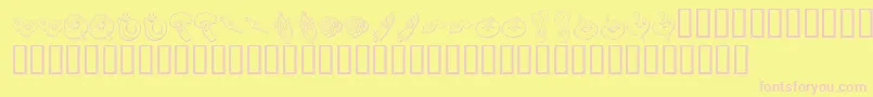 フォントKR Happy Veggies – ピンクのフォント、黄色の背景