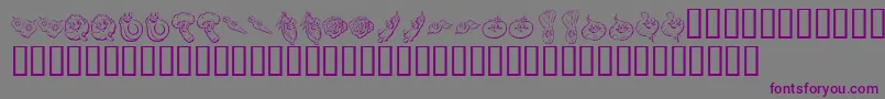 KR Happy Veggies Font – Purple Fonts on Gray Background