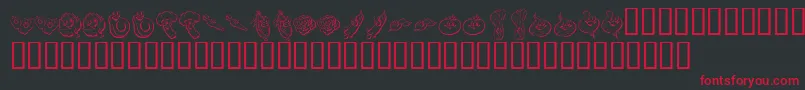 KR Happy Veggies Font – Red Fonts on Black Background