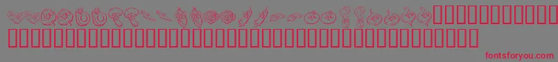 KR Happy Veggies Font – Red Fonts on Gray Background