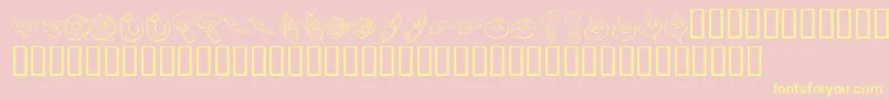 Fonte KR Happy Veggies – fontes amarelas em um fundo rosa