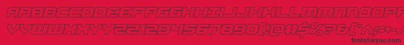 Gearheadoutital Font – Black Fonts on Red Background