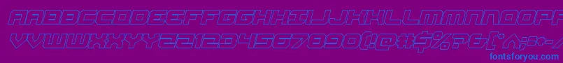 Gearheadoutital Font – Blue Fonts on Purple Background