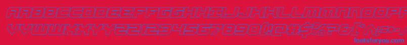 Gearheadoutital Font – Blue Fonts on Red Background