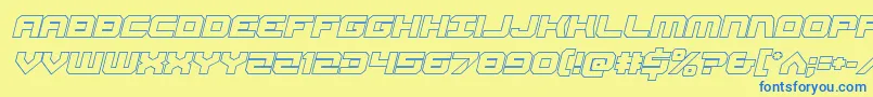 Gearheadoutital Font – Blue Fonts on Yellow Background