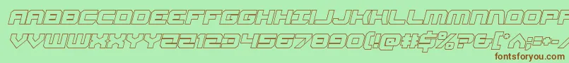 Gearheadoutital Font – Brown Fonts on Green Background