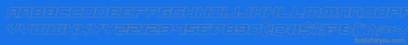 Gearheadoutital Font – Gray Fonts on Blue Background