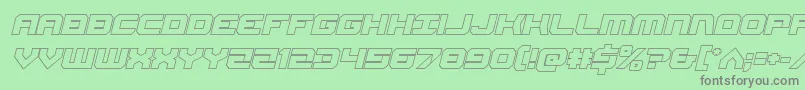 Gearheadoutital Font – Gray Fonts on Green Background