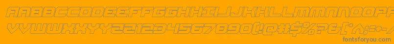 Gearheadoutital-Schriftart – Graue Schriften auf orangefarbenem Hintergrund