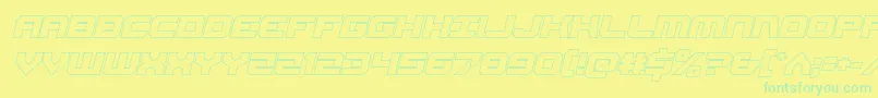 Gearheadoutital Font – Green Fonts on Yellow Background