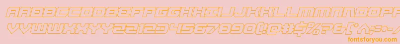 Gearheadoutital-Schriftart – Orangefarbene Schriften auf rosa Hintergrund