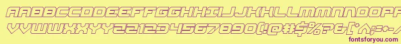 Gearheadoutital Font – Purple Fonts on Yellow Background