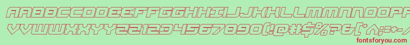 Gearheadoutital Font – Red Fonts on Green Background