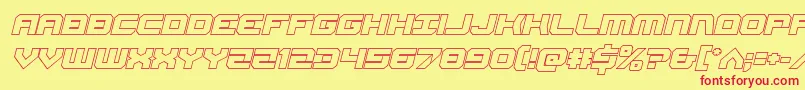 Gearheadoutital Font – Red Fonts on Yellow Background