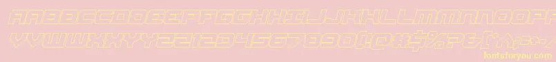 Gearheadoutital Font – Yellow Fonts on Pink Background