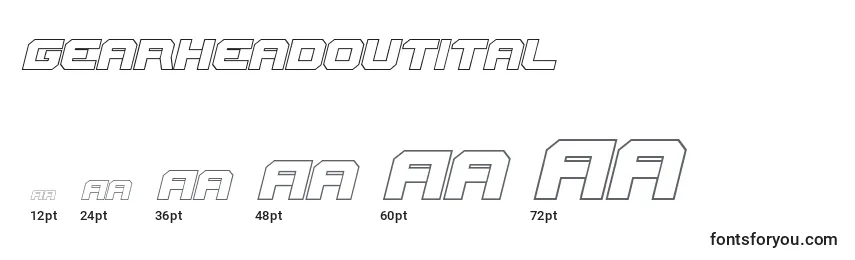 Gearheadoutital Font Sizes