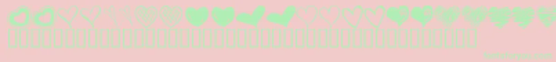 KR Heartalicious Font – Green Fonts on Pink Background