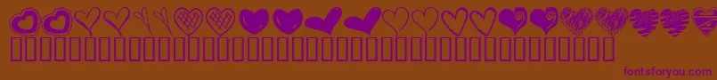 KR Heartalicious-Schriftart – Violette Schriften auf braunem Hintergrund