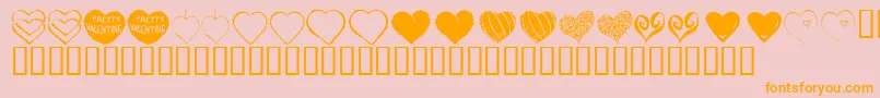 KR Heartfelt Font – Orange Fonts on Pink Background