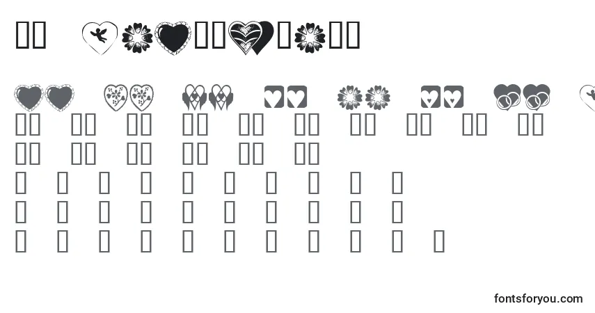 Fuente KR Heartiness - alfabeto, números, caracteres especiales