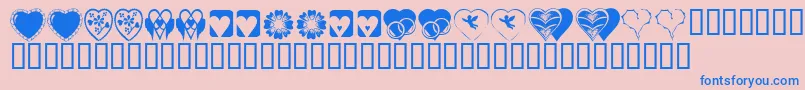 KR Heartiness Font – Blue Fonts on Pink Background