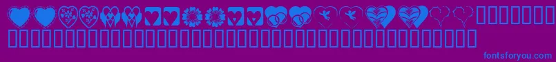 Lisätietoja KR Heartiness-fontista KR Heartiness-fontti – siniset fontit violetilla taustalla
