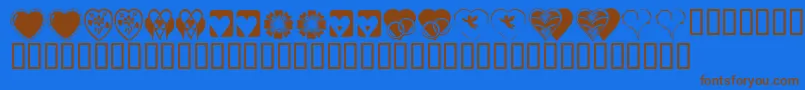Lisätietoja KR Heartiness-fontista KR Heartiness-fontti – ruskeat fontit sinisellä taustalla