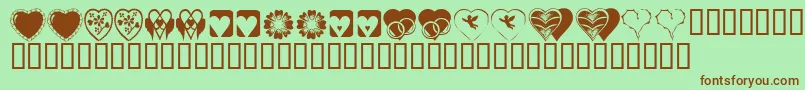 KR Heartiness Font – Brown Fonts on Green Background