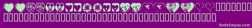 KR Heartiness Font – Green Fonts on Purple Background