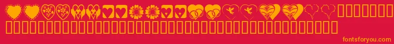 KR Heartiness Font – Orange Fonts on Red Background