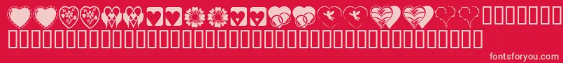 KR Heartiness Font – Pink Fonts on Red Background
