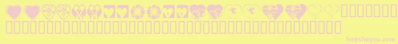 KR Heartiness Font – Pink Fonts on Yellow Background