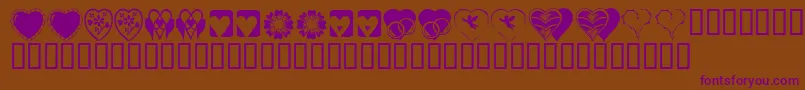 KR Heartiness Font – Purple Fonts on Brown Background