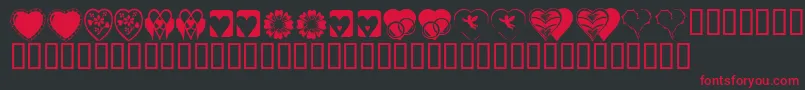 Weitere Informationen zur KR Heartiness-Schriftart KR Heartiness-Schriftart – Rote Schriften auf schwarzem Hintergrund