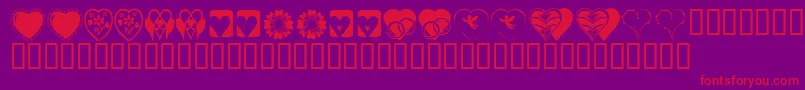 KR Heartiness Font – Red Fonts on Purple Background