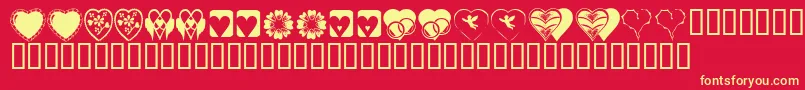 KR Heartiness Font – Yellow Fonts on Red Background