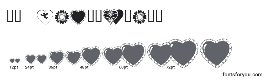 KR Heartiness Font Sizes