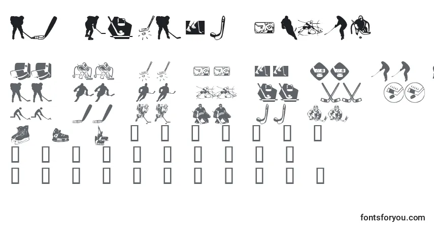 Schriftart KR Hockey Dings – Alphabet, Zahlen, spezielle Symbole