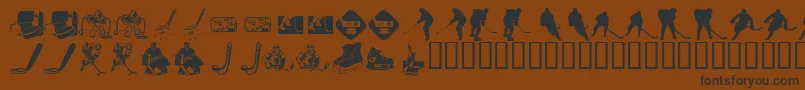 KR Hockey Dings-Schriftart – Schwarze Schriften auf braunem Hintergrund