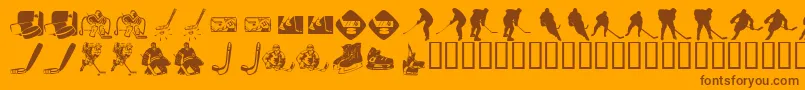 KR Hockey Dings Font – Brown Fonts on Orange Background