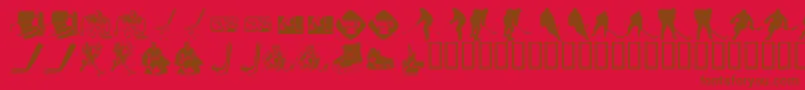 KR Hockey Dings Font – Brown Fonts on Red Background