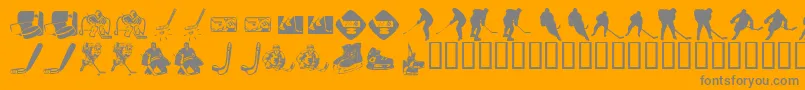 fuente KR Hockey Dings – Fuentes Grises Sobre Fondo Naranja