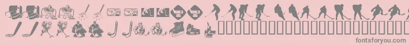 KR Hockey Dings Font – Gray Fonts on Pink Background